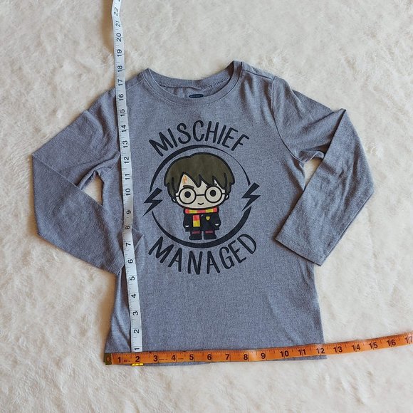 Harry Potter Mischief Managed Kids Grey 5T Graphic Long Sleeved Tee - Picture 4 of 6